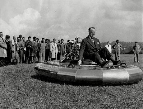 Rally For Home Built Hovercraft Donald Robertson In His Craft 1961.