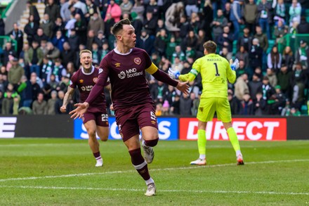 Lawrence Shankland Hearts Shoots Goal During Editorial Stock Photo ...