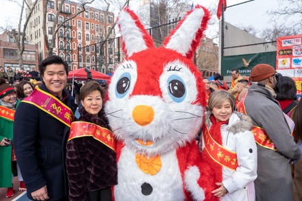 People Pose Rabbit Mascot Better Chinatown Editorial Stock Photo ...
