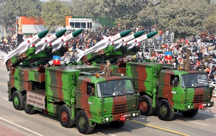 Akash Army Launcher Marches Past During Editorial Stock Photo - Stock ...