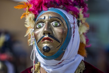 Masked Indigenous Guatemalan Man Participates During Editorial Stock ...