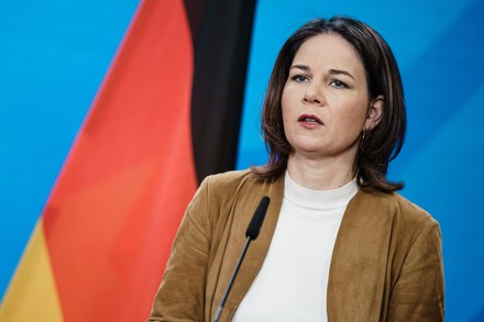 German Foreign Minister Annalena Baerbock Speaks Editorial Stock Photo 