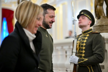 Ukrainian President Volodymyr Zelensky Meets Italian Editorial Stock ...