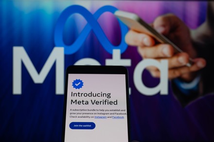 Meta Verified Displayed On Mobile Meta Editorial Stock Photo - Stock ...