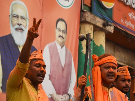 Bharatiya Janata Party Bjp Unstoppable Three Editorial Stock Photo ...
