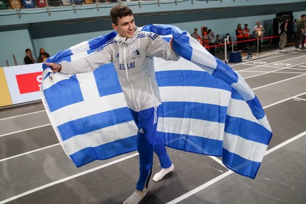 Second Placed Nikolaos Andrikopoulos Greece Celebrates Editorial Stock