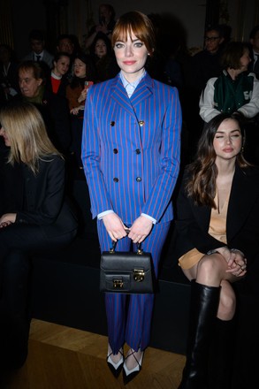 Emma Stone attends the Louis Vuitton show as part of the Paris