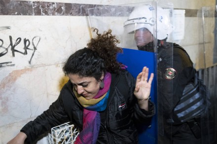 Woman Detained By Police Officer People Editorial Stock Photo - Stock ...