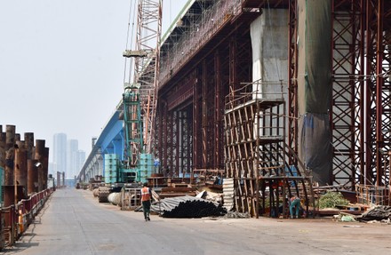 View Ongoing Work Sewrinhava Sheva Mumbai Editorial Stock Photo - Stock