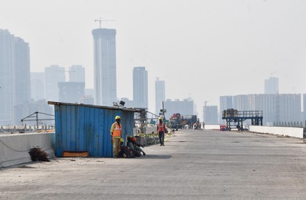 View Ongoing Work Sewrinhava Sheva Mumbai Editorial Stock Photo - Stock