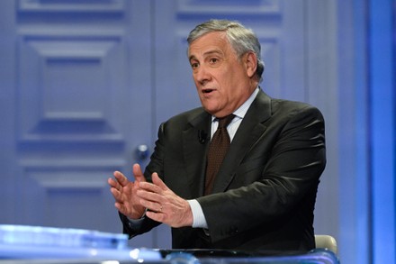 Antonio Tajani During Porta Porta Broadcast Editorial Stock Photo ...