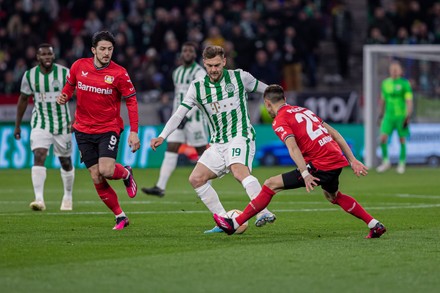 BUDAPEST, HUNGARY - APRIL 2: Myenty Abena of Ferencvarosi TC heads