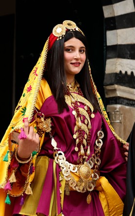 Tunisian Woman Wearing Colorful Traditional Attire Editorial Stock ...