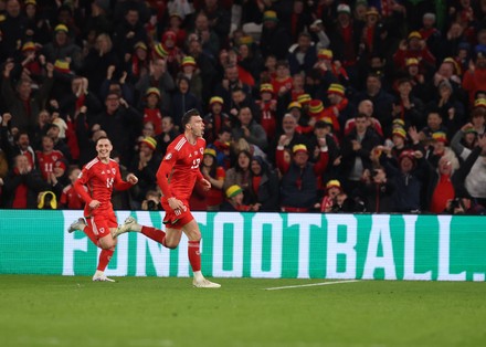 Kieffer Moore Wales Celebrates Connor Roberts Editorial Stock Photo ...