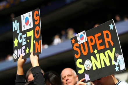 Tottenham Hotspur Fans Hold Signs Son Editorial Stock Photo - Stock ...