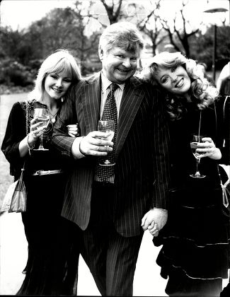 Benny Hill With Sue Upton (left) And Trudy Miller At Thames Tv Party.