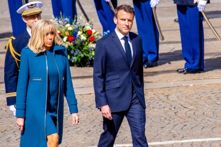 France President Emmanuel Macron His Wife Editorial Stock Photo - Stock