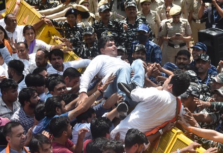 Delhi Bjp Workers Protest Outside Delhi Editorial Stock Photo - Stock ...