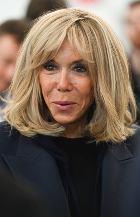 French Presidents Wife Brigitte Macron During Editorial Stock Photo