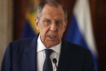 Russian Foreign Minister Sergei Lavrov R Editorial Stock Photo - Stock ...