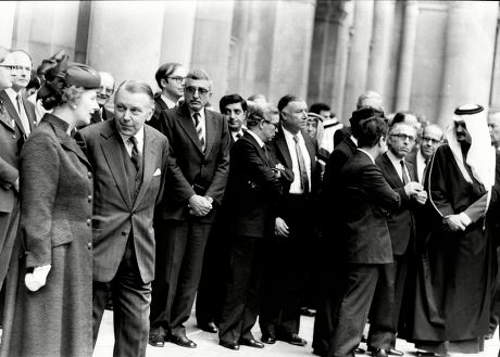 Prime Minister Margaret Thatcher And Francis Pym At The Foreign Office Where The Arab Delegation Were Meeting.