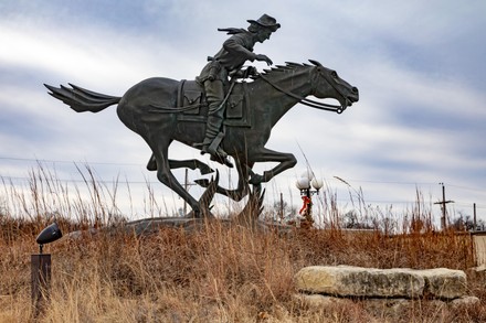 Marysville Kansas Pony Express Statue Sculpted Editorial Stock Photo ...