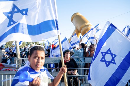 Child Holds Israeli Flag He Walks Editorial Stock Photo - Stock Image ...