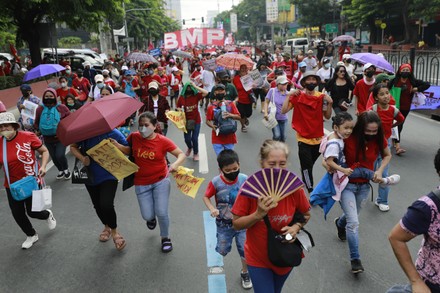 Filipino Protesters March During Protest Rally Editorial Stock Photo ...