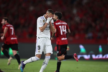 Aurelien Tchouameni of Real Madrid and Ante Budimir of CA Osasuna during  the Copa del Rey match between Real Madrid and CA Osasuna played at La  Cartuja Stadium on May 6, 2023