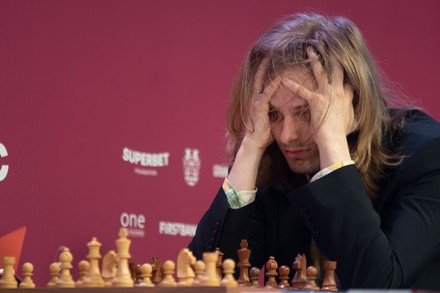 Bucharest, Romania. 6th May, 2023: Ian Nepomniachtchi, Russian chess  grandmaster, during the game against Romanian chess grandmaster Richard  Rapport (not in picture) in the first round of Superbet Chess Classic  Romania 2023, the first stage of the