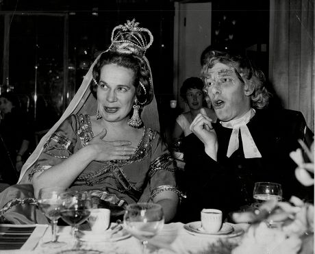 Earl Of Harewood (right) Dressed As A Governess At The Opera Ball.