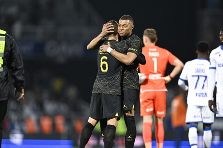 Auxerre, France. 21st May, 2023. Thierry Henry, consultant for  Prime  Video channel during the Ligue 1 Uber Eats football (soccer) match between  AJ Auxerre (AJA) and Paris Saint Germain (PSG) on