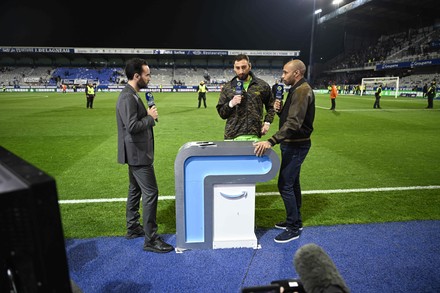 Auxerre, France. 21st May, 2023. Thierry Henry, consultant for  Prime  Video channel during the Ligue 1 Uber Eats football (soccer) match between  AJ Auxerre (AJA) and Paris Saint Germain (PSG) on