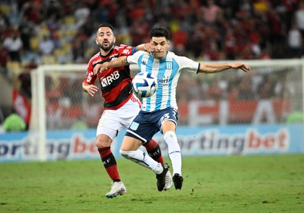 Wesley Franca (R) of Flamengo celebrates a goal during the Copa