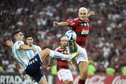 Wesley Franca (R) of Flamengo celebrates a goal during the Copa