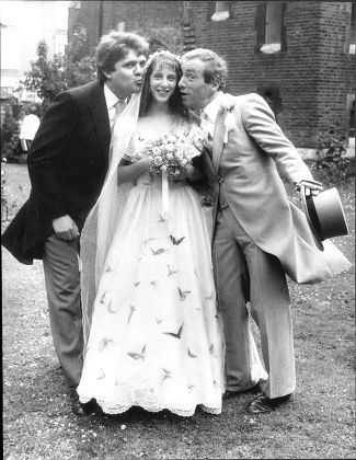 Actor Andrew Sachs Right With His Daughter Katie Who Married Actor Charlie Baillie At The Priory Church In Hampstead - 1982