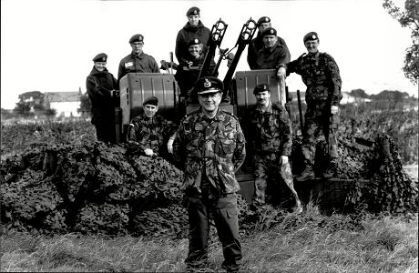 Sir Rex Hunt With Falkland Gun - 1988