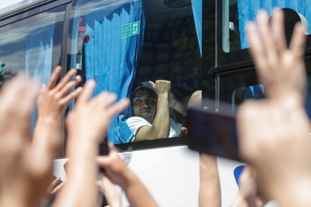 Argentinian Leonel Messi Gets Out Bus Editorial Stock Photo - Stock Image