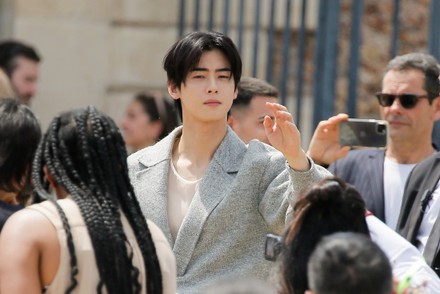 Cha Eun-woo arrives for the Dior Spring/Summer 2023 fashion