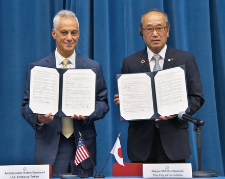 Us Ambassador Japan Rahm Emanuel Hiroshima Editorial Stock Photo