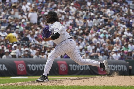 July 16 2023 New York pitcher Wandy Peralta (58) throws a pitch during the  game with New York Yankees and Colorado Rockies held at Coors Field in  Denver Co. David Seelig/Cal Sport