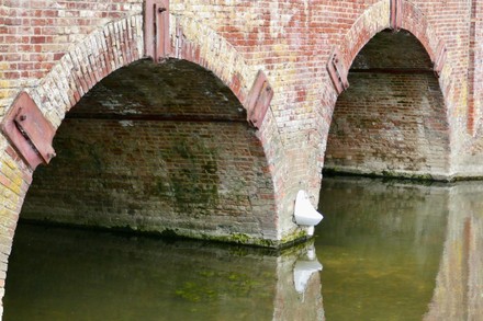 Urinal appears on the side of Sonning bridge over River Thames