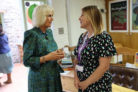 King Charles III and Queen Camilla visit Brecon, Wales, UK - 20 Jul 2023 Redaktionelt stock-billede