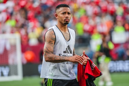 Gabriel Jesus of Arsenal during a friendly match against Victor Lindelöf of  Manchester United at MetLife Stadium in East Rutherford in the State of New  Jersey in the United States this Saturday