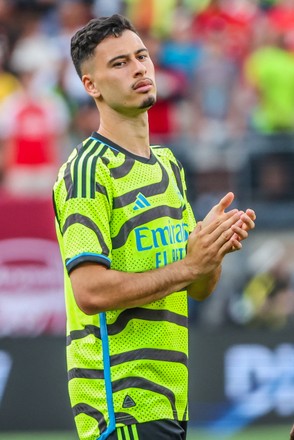 Gabriel Jesus of Arsenal during a friendly match against Victor Lindelöf of  Manchester United at MetLife Stadium in East Rutherford in the State of New  Jersey in the United States this Saturday