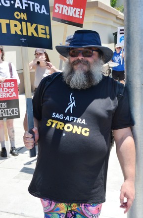 Jack Black barely recognisable on picket line with striking actors