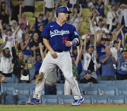 Los Angeles Dodgers catcher Will Smith looks on during a MLB game