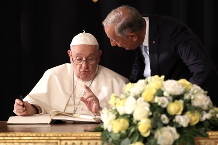 Pope Francis meets Portugal's President Marcelo Rebelo de Sousa in Lisbon - 02 Aug 2023 Redakční Stock snímek