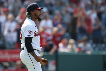 Cleveland, United States. 10th Aug, 2023. Toronto Blue Jays Danny Jansen  (9) sits on second base during a Cleveland Guardians pitching change in the  sixth inning at Progressive Field in Cleveland, Ohio