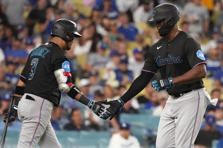 Miami Marlins Luis Arraez 3 Bats Foto de stock de contenido editorial -  Imagen de stock